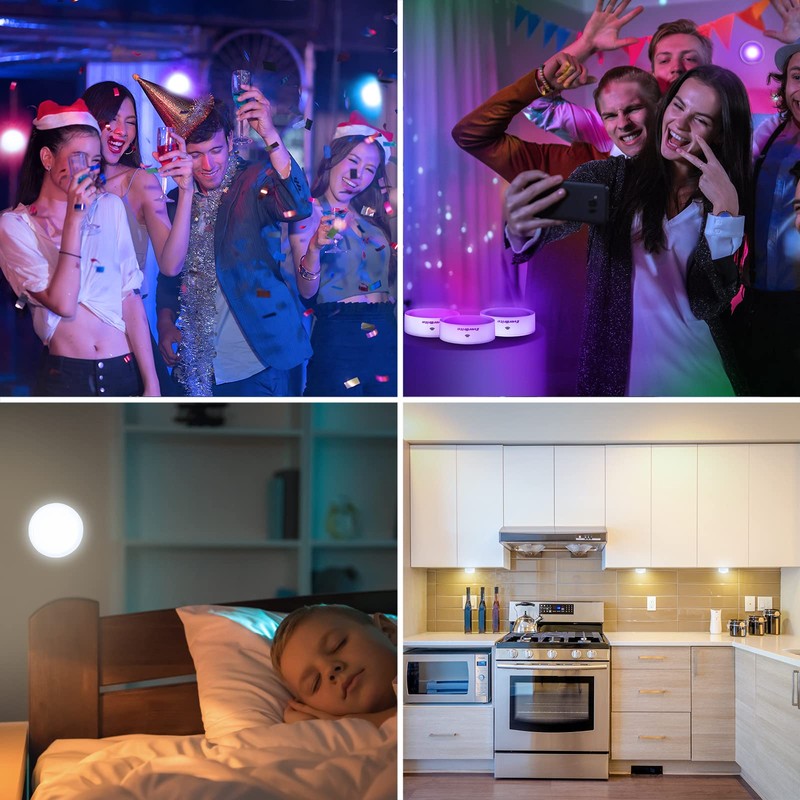 EverBrite Puck Lights with Remote, Wireless LED Puck Lights Battery