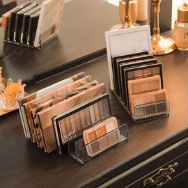 Eye Shadow Storage, Eye Shadow Case, 2 Pieces, 7 Compartments, Used for Card Storage Stand, Cosmetics Storage, Teak Storage, Partition Stand, Transparent, Makeup Storage Case, Tabletop Storage, Makeup