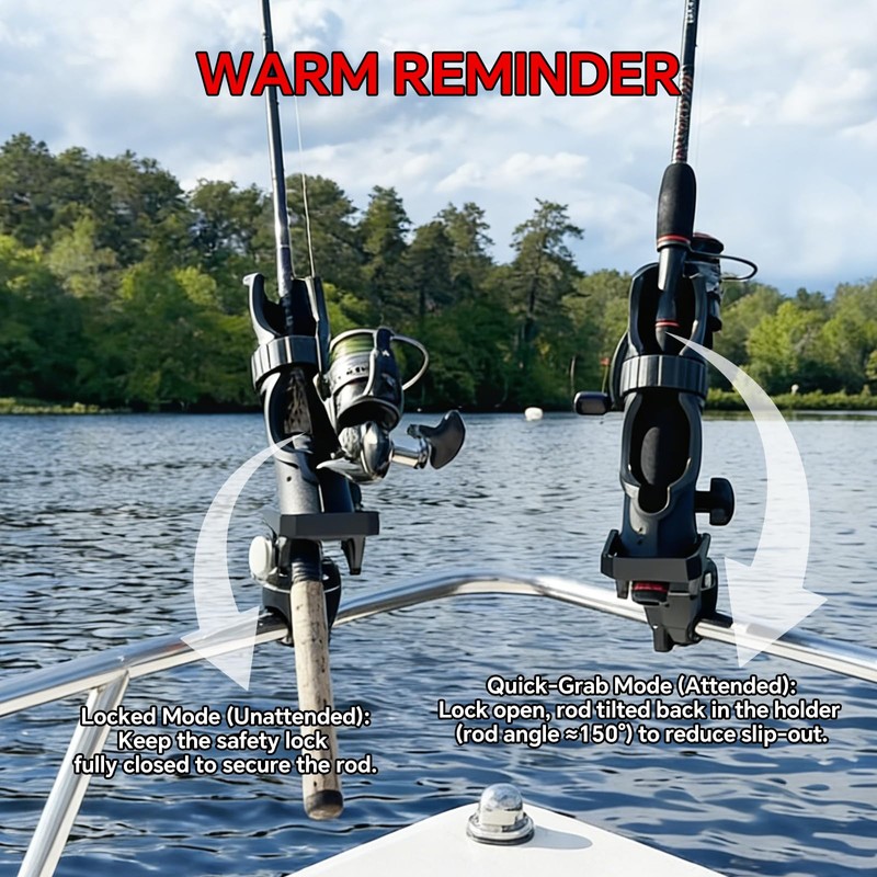 HITORHIKE Fishing Rod Holder Universal Fit Kit Allows for 360-degree