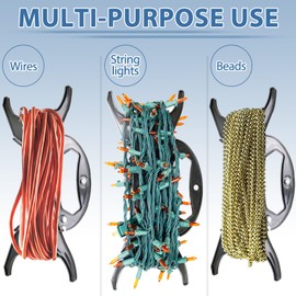 Filltown 4 Pcs Christmas Light Organiser, Multi-functional Holiday Light Organiser, Light Cord Organiser, Christmas Light Organiser for String Lights, Extension Cords, Wreaths, Beads, and More, Black