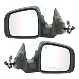 TRQ Driver & Passenger Side Mirror Set with Housing Turn Signal without Blind Spot Indicator Compatible with 2011-2022 Dodge Durango CH1320377 CH1321377