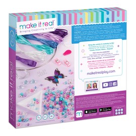 Make It Real: DIY Dreamcatcher - Purple Pink Blue Butterfly, 175 Piece All-in-One DIY Kit, Tweens & Girls, Bedroom Décor, Arts & Crafts, Make A Beautiful Hanging Bead Dreamcatcher, Kids Ages 8+
