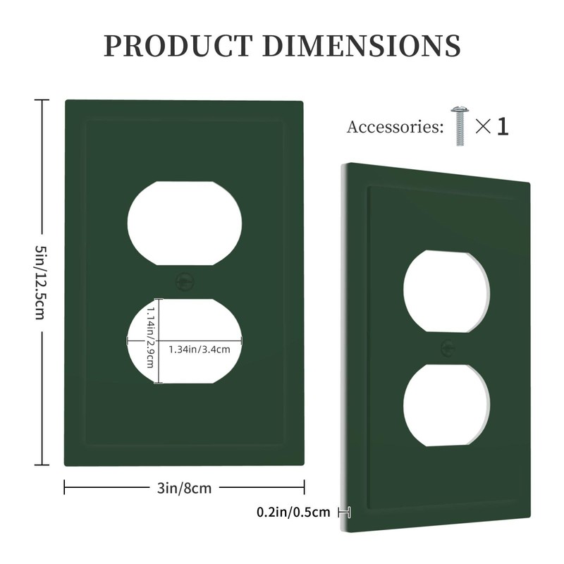 LOLREAI Outlet Covers Dark Green 1 Gang Duplex Light Switch