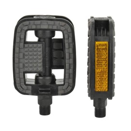 fischer Anti-Slip Pedals with Reflectors - Fits All Bike Types - Black