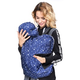 MijaCulture Carry Cover, Universal Cover for All Baby Carriers and Slings Baby Carrier Cape 4127 (Blue/Stars)