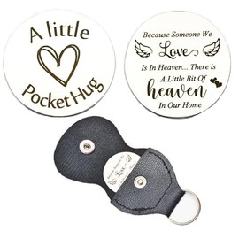 RFTWXHPN Sympathy Bereavement Gifts for Loss of Loved One Because Someone We Love is in Heaven Pocket Hug Tokens Memorial Gift for Loss of Dad Mom Remembrance Gifts Hug Tokens Coins
