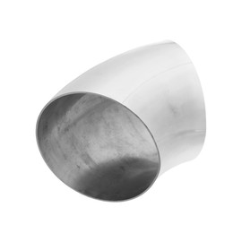 X AUTOHAUX 1 Pcs OD 5Inch 45 Degree Mandrel Bend Elbow SS304 Stainless Steel Bend Tube Exhaust Elbow Pipe for Car Modified Exhaust System 5" Piping Silver Tone