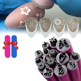 Nail Art Stamp Pen Set, Nail Art Flower Stamp Pen, Nail Art Stamp Pens DIY Nail Art Tools, Nail Art Pens Nail Design Tools for Nail Art, Dotting Tools Nail Art Nail Graffiti for DIY (15 PCS)