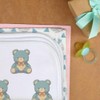 Azeeda 'Blue Teddy Bear Sitting' Baby Burp/Wash Cloth (BC00032962)