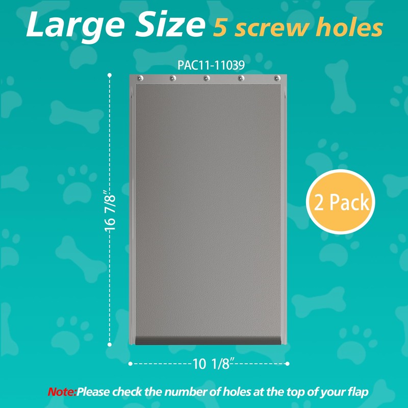 2PACK Large Dog Door Replacement Flaps with Screws - Pet