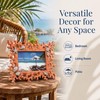 4x6 Coral Shell Picture Frame, Orange Resin Beach Decor
