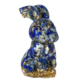Cheungshing Resin Crystal Rabbit Statue Easter Bunny Figurine Healing Animal Stone Sculpture Collectible Home Office Garden Decoration