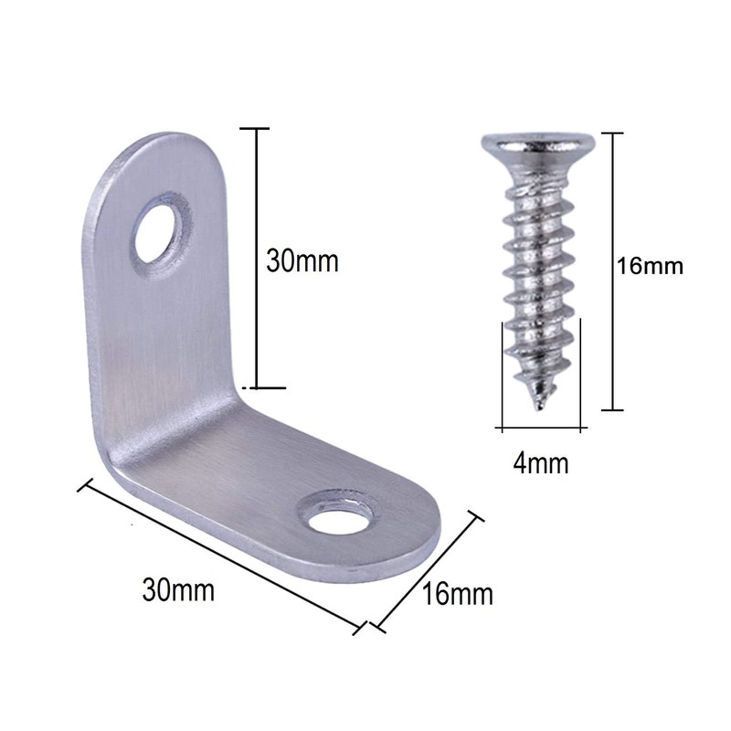 TERF® 10 Pcs Stainless Steel 30mm X 30mm Angel L