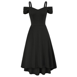 GRACE KARIN GRACE KARIN Women's Sweetheart Neck Cold Shoulder A Line Dresses Party Dress for Wedding Guest Black XXL