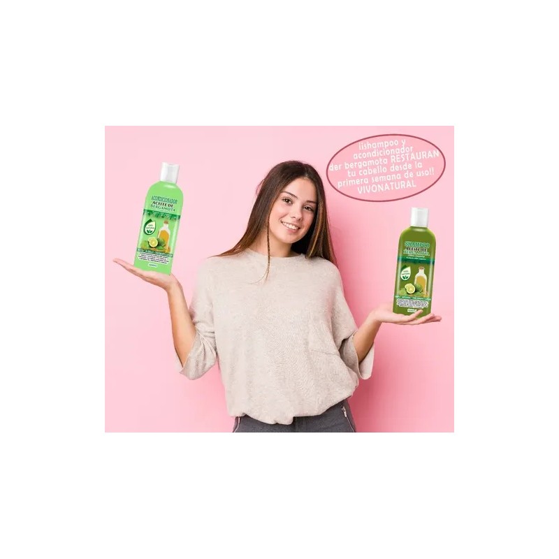 Shampoo, Acondicionador Y Aceite De Bergamota Kit Capilar