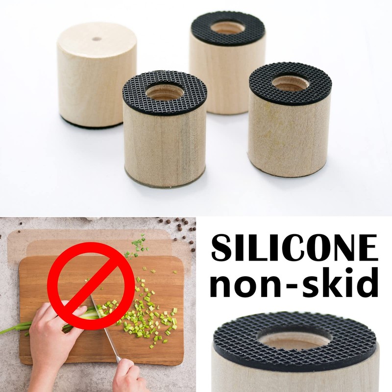 ANFU Cutting Board Feet, Cutting Board Legs Risers, Self Adhesive