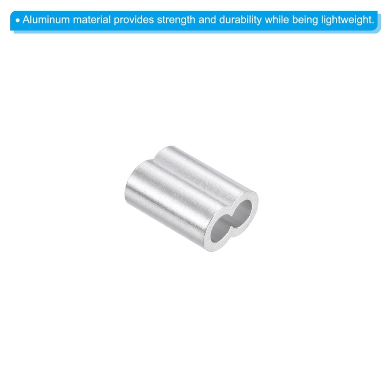 sourcing map 3/16" 5mm Aluminum Crimping Loop Sleeve Double Ferrule