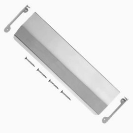 TERF® 280mm X 80mm Traditional Type Internal Letter Flap Polished Chrome 280mm X 80mm Interior Inner Flap Letter Box Post Cover Plate including Fixing Screw