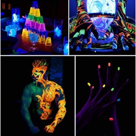 UV LED Black Light, 2-Pack HouLight High Power 10W LED Blacklight for Blacklight Party Supplies, Neon Glow, Glow in The Dark, Birthdays, Blacklights, Curing