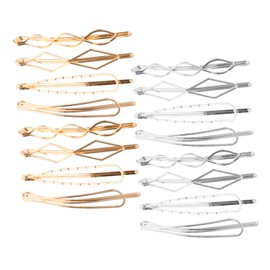 Mikinona 16pcs Silver Sparkly Hair Pins Set for Women Bridal Hair Clip Wedding Hairpin Styling Accessories Minimalist Pin