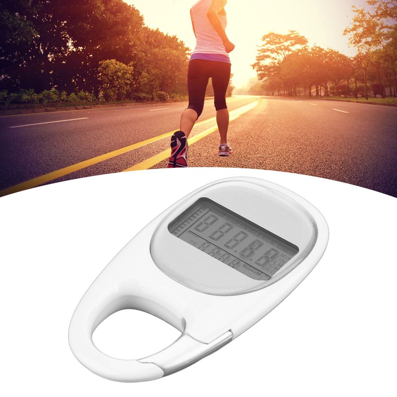 Step Counter Power Saving Mode Clear LCD Display Simple Carabiner