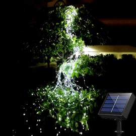 ZNYCYE Luces solares de luciérnaga, 8 modos, 220 luces LED, impermeables, luces de hadas al aire libre (sin regadera para jardín, decoración de fiesta de Navidad (blanco frío)