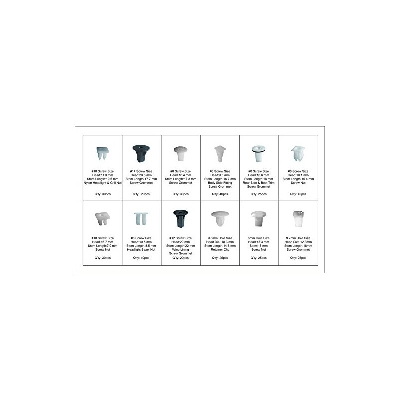 SWORDFISH 60530-350pc Screw Grommet/Nut Assortment for General Purpose