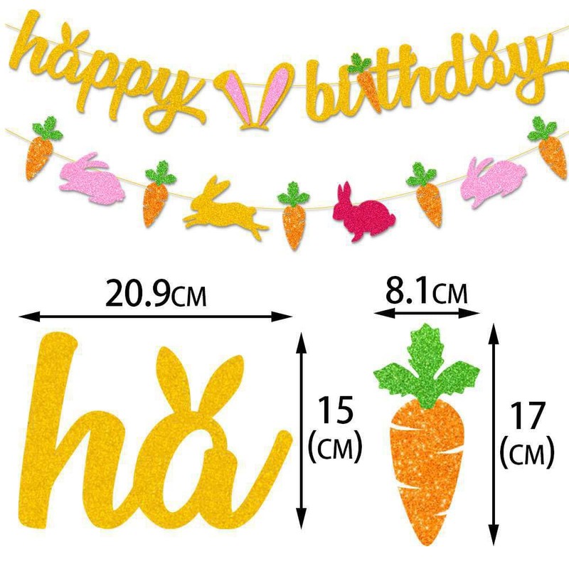 Easter Decorations Happy Easter Banner Carrot Bunting Photo Backdrop for