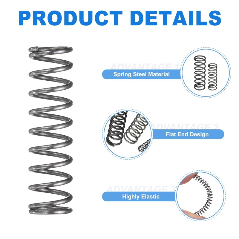 sourcing map 10Pcs Compression Spring, 7mm OD, 0.8mm Wire Size,