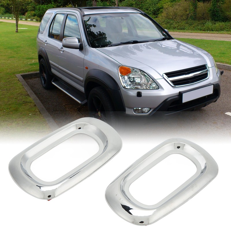 Pair Side LED Marker Light Covers Chrome Bezels Waterproof Heat