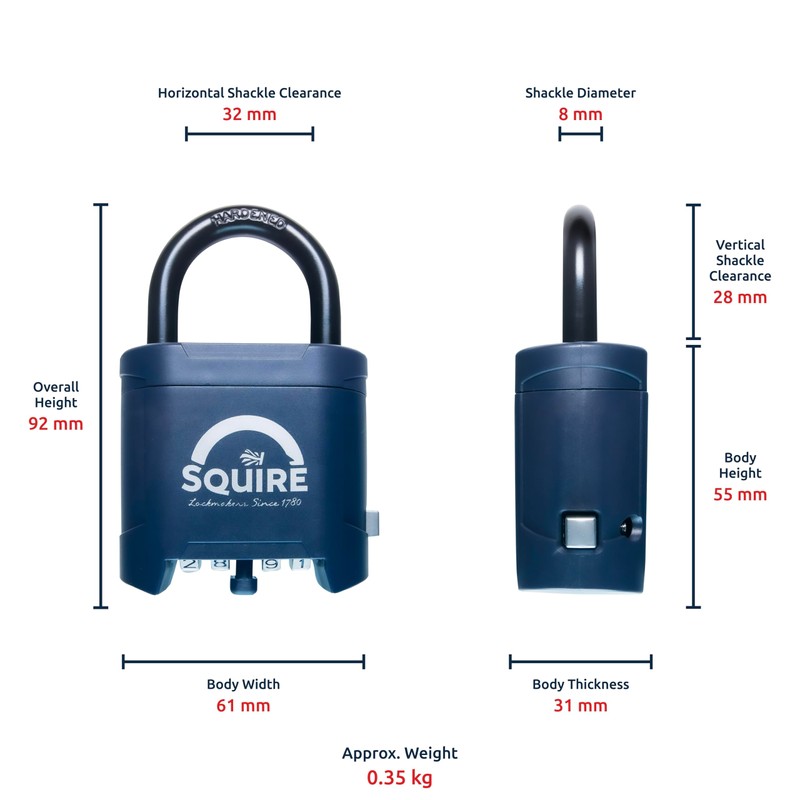 Squire Mystic Combi BF60 Heavy Duty Combination Padlock – 4