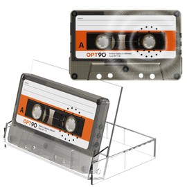 opt！ Cassette Speaker, Portable Bluetooth Speakers, Wireless Speakers, Audio Cassette Tape, Support Type C and SD Card, Mixtape, 80s 90s, Japanese Company (Clear Black)