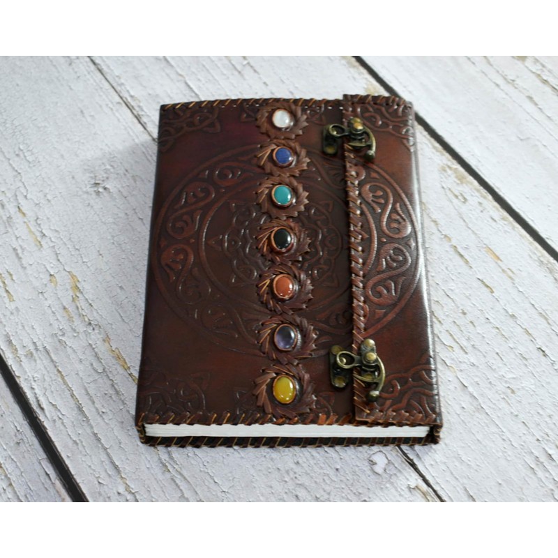 India House - Handmade Leather Journal Embossed Perfect for Calligraphy,