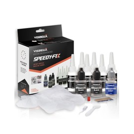 Visbella 7 Seconds Speedy Fix Strong Instant Adhesive & Filling Powders Reinforcing Waterproof Super Repair Glue Fix for Metal Surfaces & Hard Plastic Products (Black&Grey 9PC)