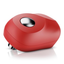 Arendo - One Touch electric can opener - with automatic 360° rotation - opening without sharp edges - for all can sizes - automatic stop - can opener for seniors and children - red