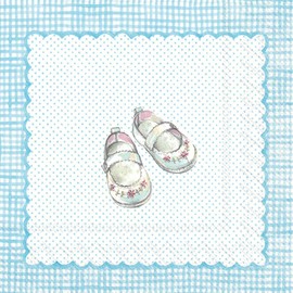 Ideal Home Range C707649 Cocktail Napkins, Rosanne Beck, Pack of 20, Blue Napkins 6.5 x 6.5 Inches for My Little Baby, Light Blue