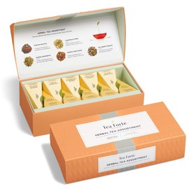 Tea Forte Assorted Herbal Petite Presentation Box Tea Gift Set Sampler, 10 Count, 2 of Each Variety Individually Wrapped Handcrafted Pyramid Infuser Bags