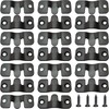 20Pcs Black Flush Mount Bracket 1.73" x 0.75" Stainless Steel