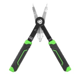 HURRICANE 8" Quick Change Snap Ring Pliers With Interchangeable Tips, With Straight And 90 Degree Curved Tips