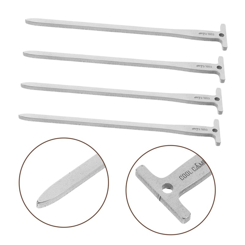 BIUDECO 4 Pack Heavy Duty Tent Stakes Stainless Steel Ground