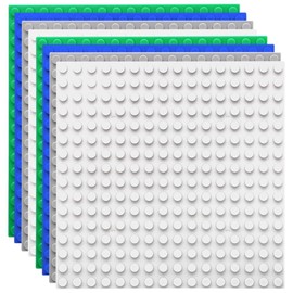 Etarnfly 8 Pack Classic Base Plates,12.8 x 12.8 cm Building Board Baseplates 100% Compatible with All Major Brands,Grey/Green/Blue/White