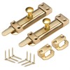 ZAVIA Brass Door Bolt Lock (Pack of 2) | 4-inch