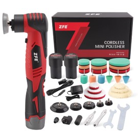 ZFE Mini Oribtal Polisher Variable Speed Car Polisher 12V Car Detailing Machine, Rechargeable Batteries, Polisher for Car Detailing Polishing Cleaning