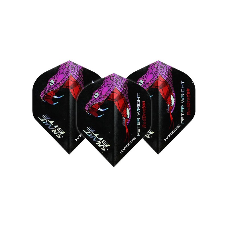 RED DRAGON Hardcore Peter Wright Snakebite Holographic Dart Flights -