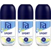 Fa Fa Deodorant 1.7 Ounce Roll-On Sport (50ml) (3 Pack)