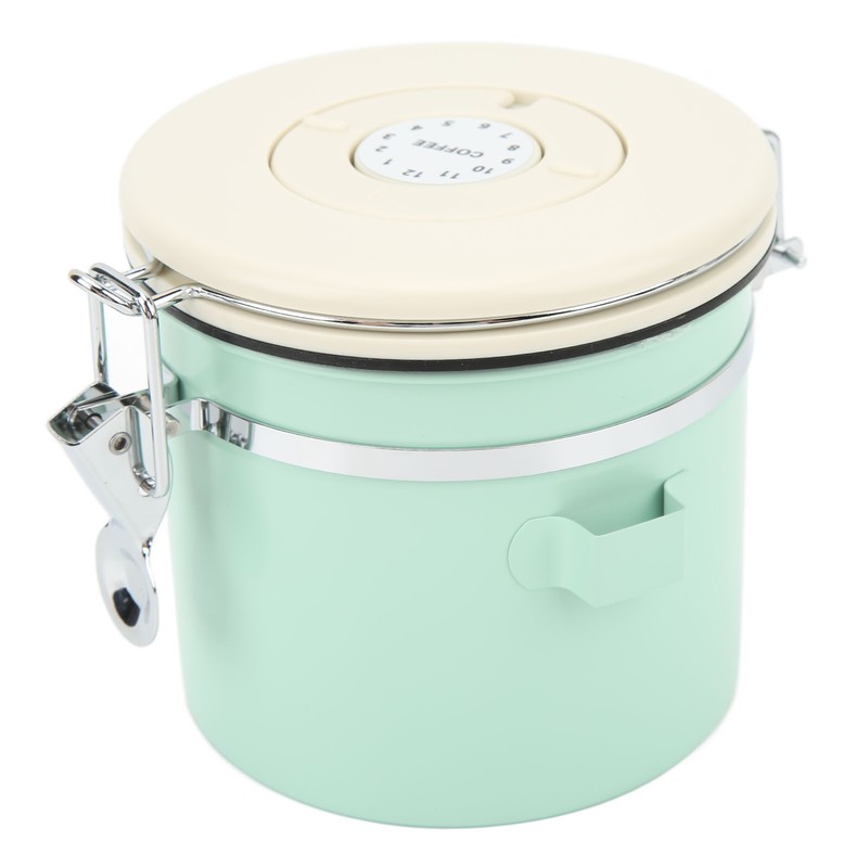 Coffee Canister Mint Green Food Grade Stainless Steel Airtight Coffee