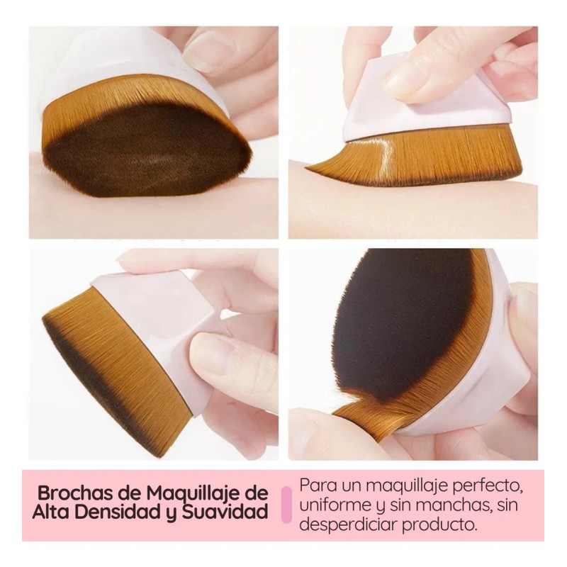 Brocha Plana De Maquillaje Kabuki Para Base Corrector Polvo