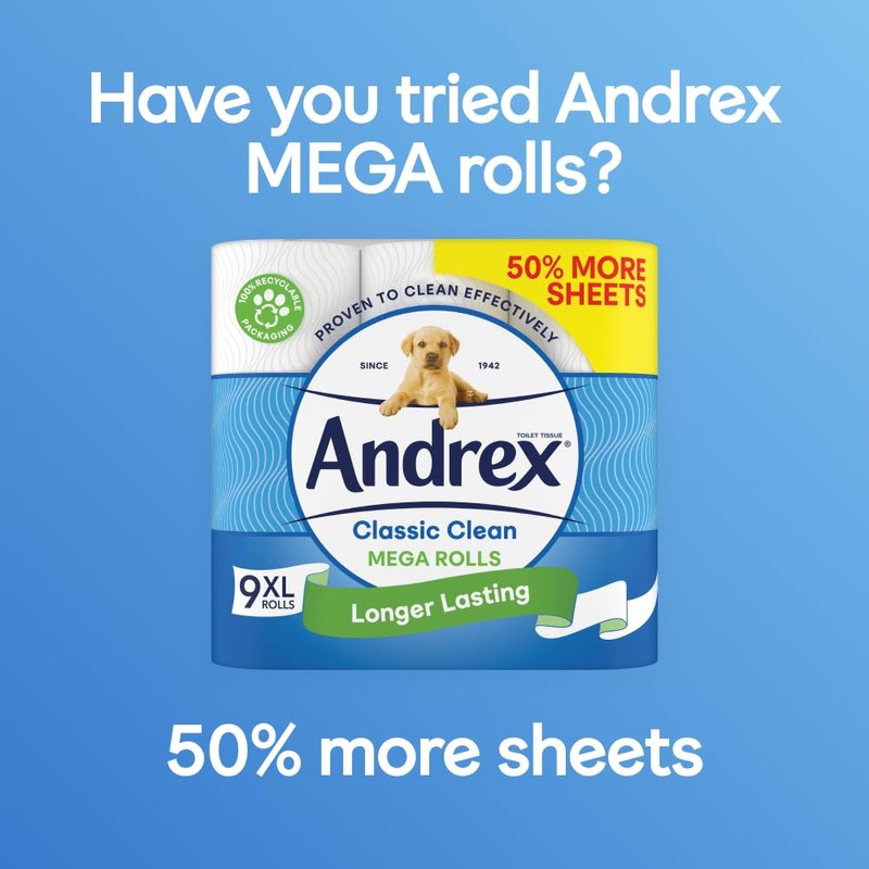 Andrex Classic Clean Toilet Rolls - 4 Toilet Roll Pack