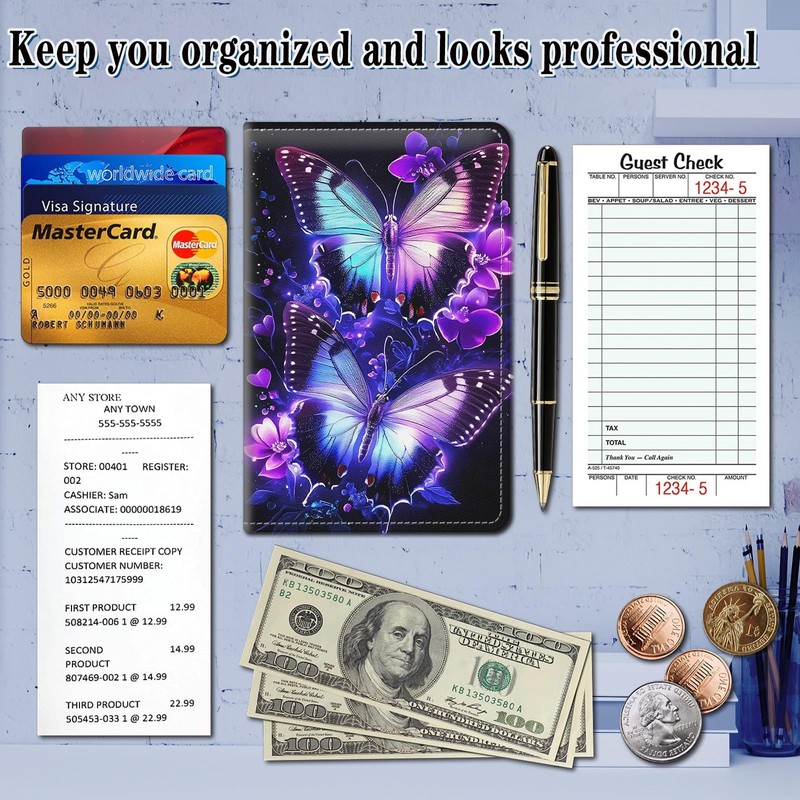 NLZQTTBD Server Books for Waitress Cute Waitress Book PU Leather