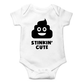 Belle Homie Stinkin' Cute - Funny Baby Essentials Bodysuit - Cute Baby Girl Clothes Newborn Boy Outfits (Newborn, White)